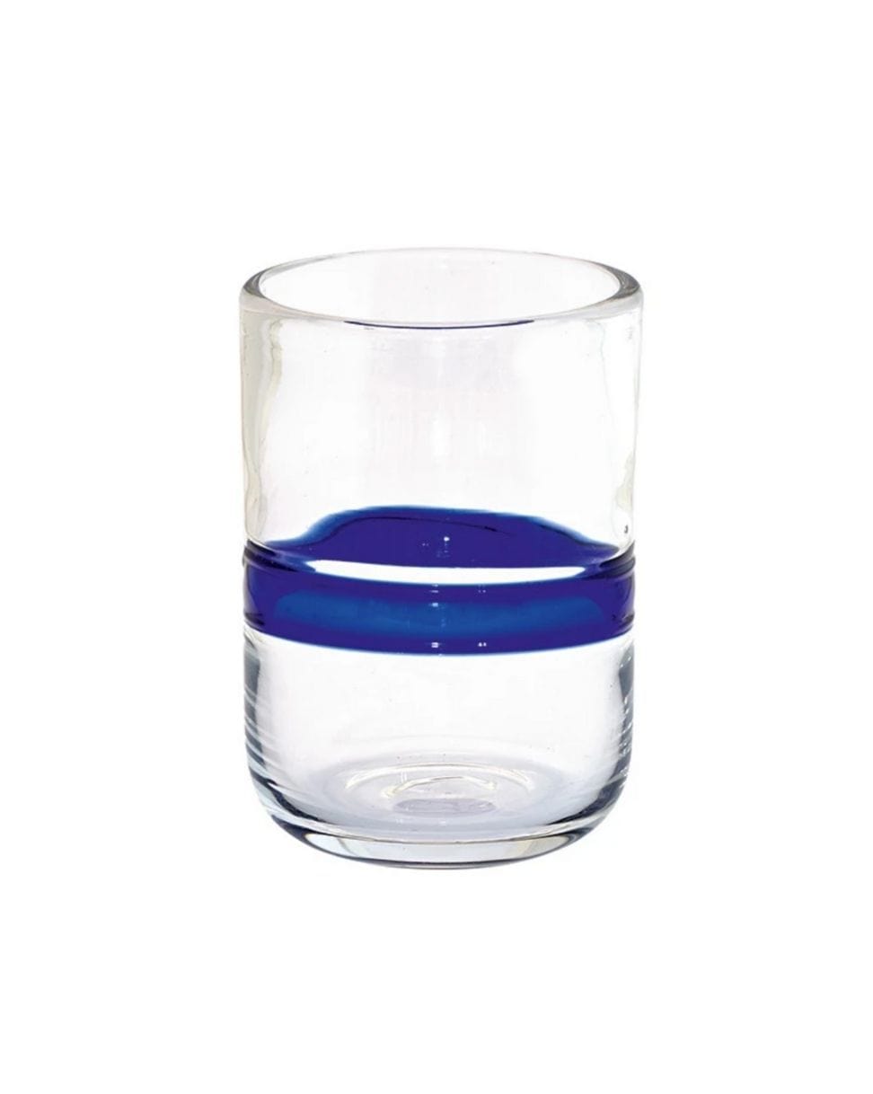 Water Glass with Blue Stripe House of Dudley