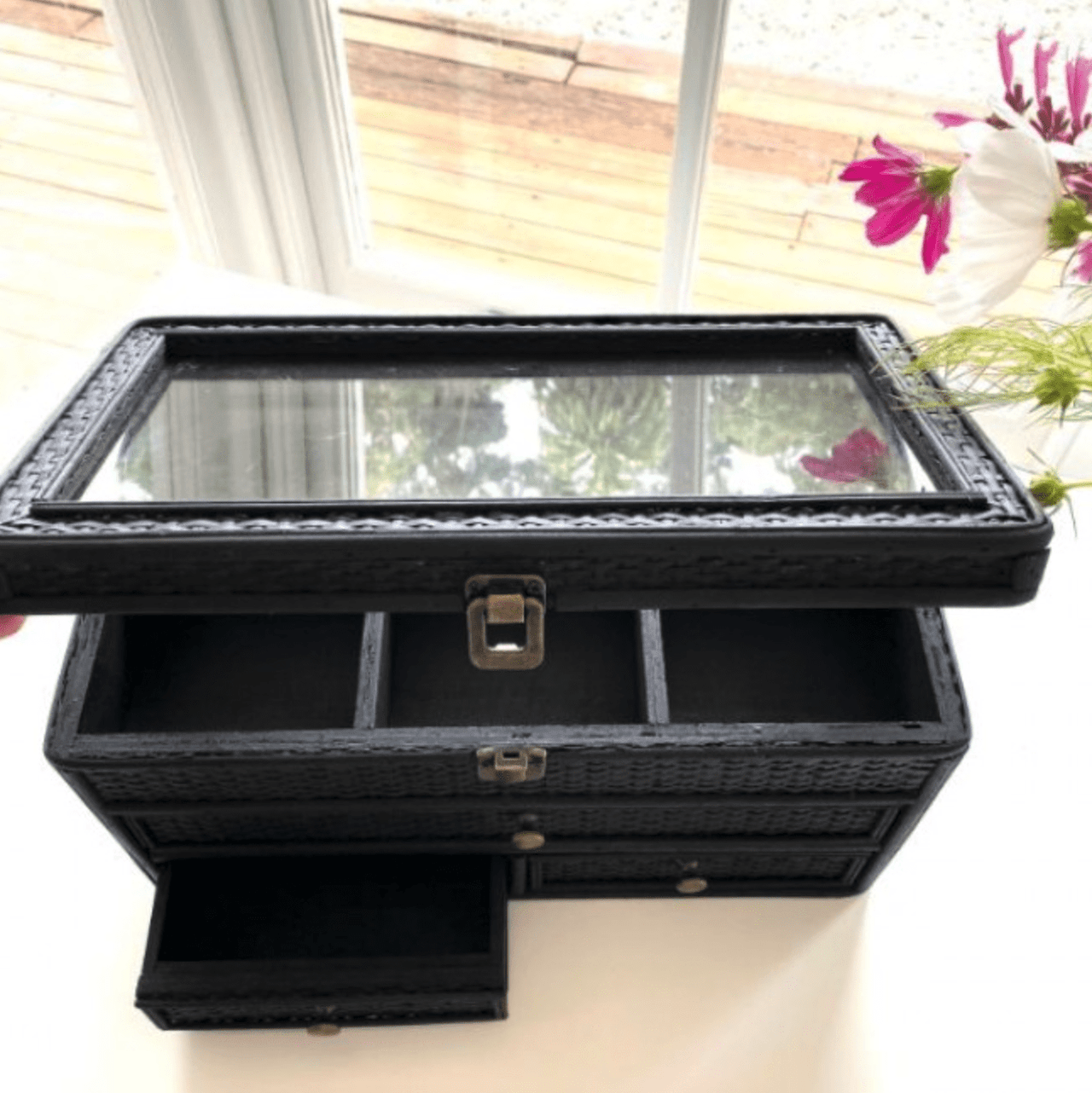 Weave Jewellery Box - Black House of Dudley