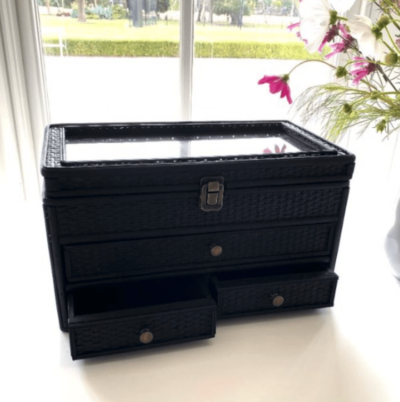 Weave Jewellery Box - Black House of Dudley
