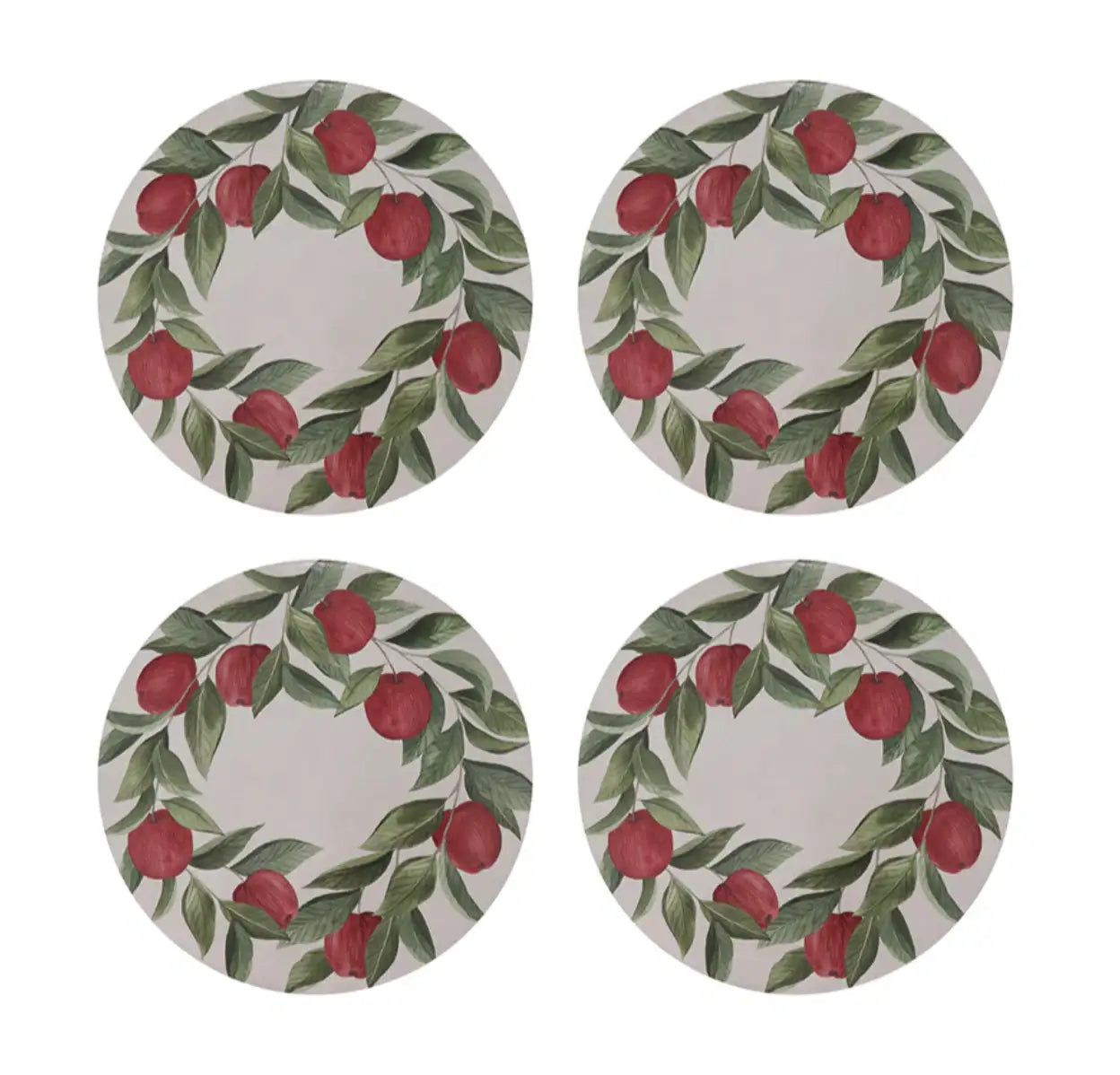 Coasters Apples Round - S/4