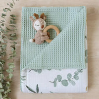 Thumbnail for Baby Waffle Blanket - Green Eucalyptus