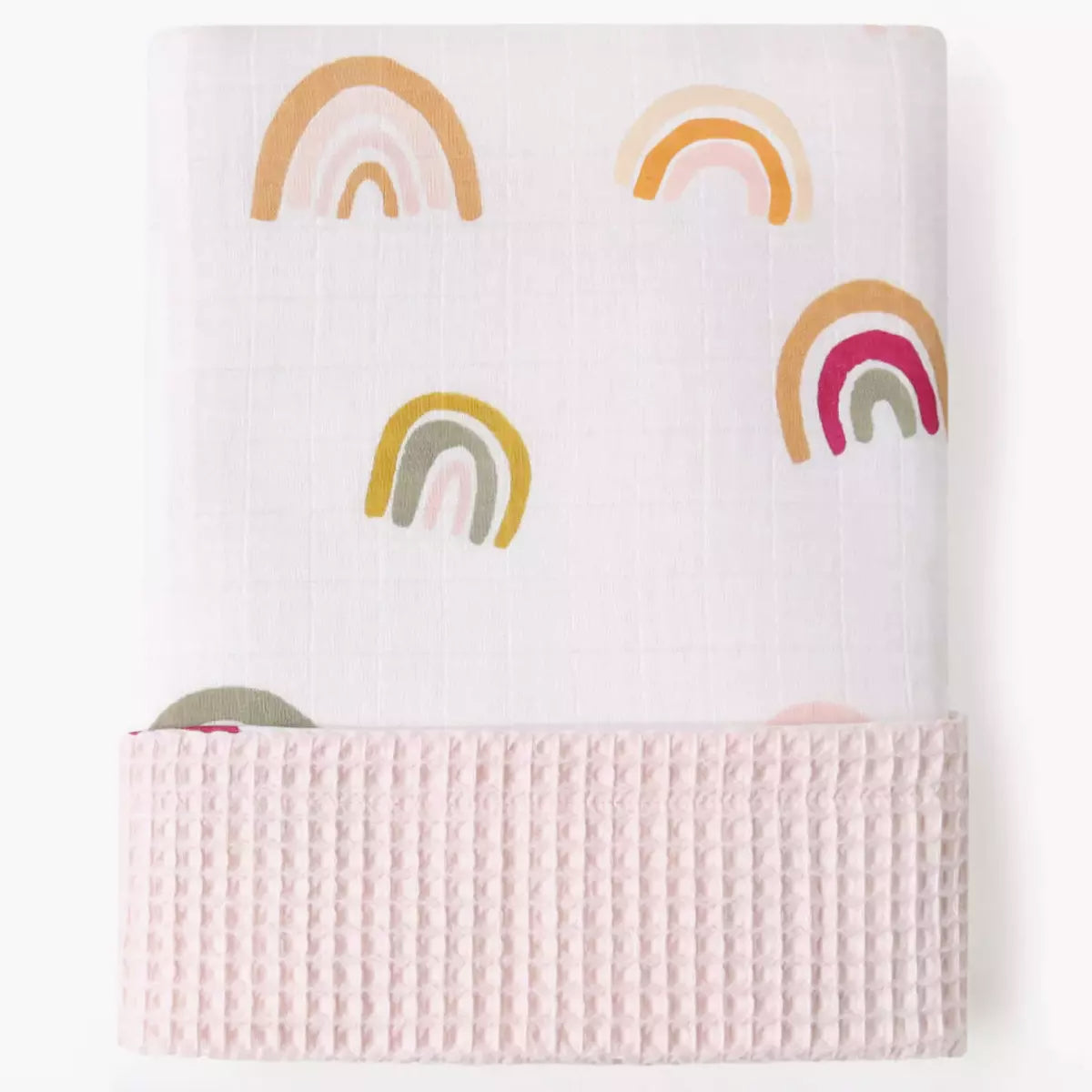 Baby Waffle Blanket - Pink Rainbow