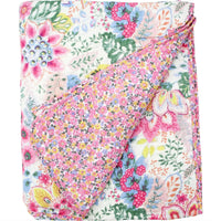 Thumbnail for A LaVida Quilted Bedspread - Springtime with a floral pattern folded on top of a white background.