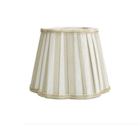 Thumbnail for Table Lamp USB - Beige Stripe Scallop Shade & Gold Base