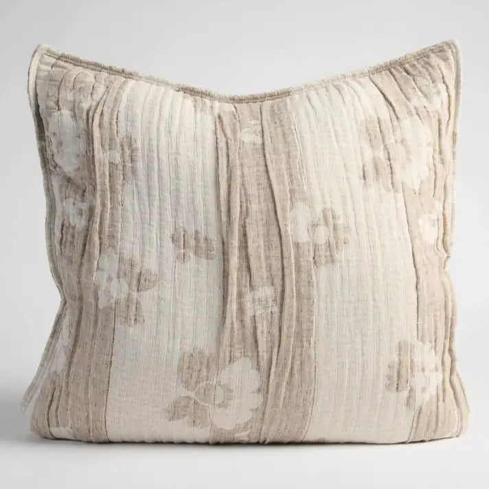 Blossom Reversible Cushion - Chocolate / Ivory