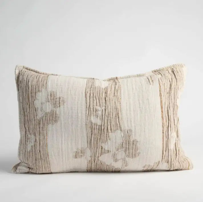 Blossom Reversible Cushion - Chocolate / Ivory