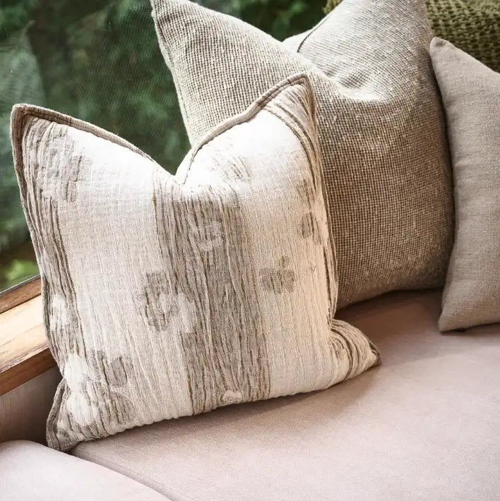 Blossom Reversible Cushion - Chocolate / Ivory