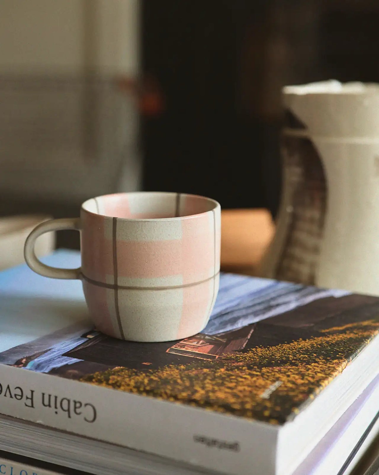 Cat's Pyjamas - Blush & Grey Check Mug