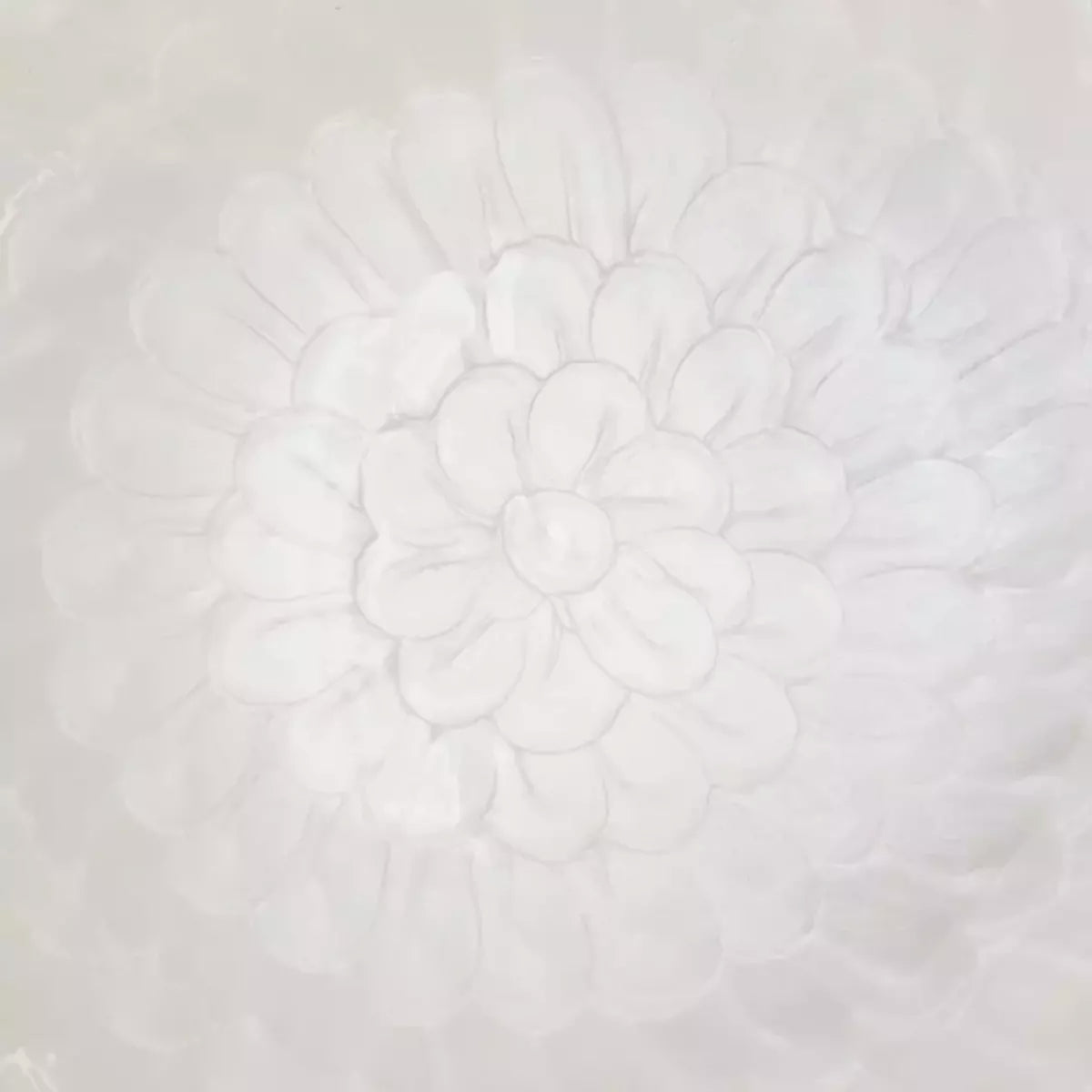 An enamel coated white j.elliot Como Salad Bowl with an embossed pearl design.