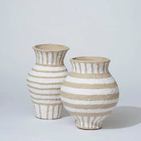 Thumbnail for Cotton Mache Belly Vessel - Honey Stripe