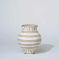 Thumbnail for Cotton Mache Belly Vessel - Honey Stripe