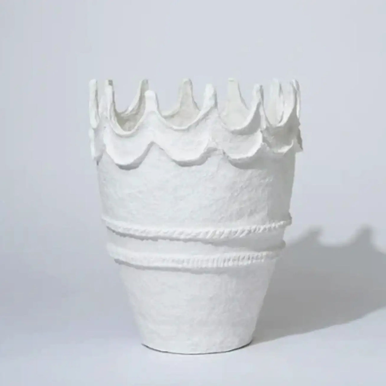 Cotton Mache Crown Vessel XL - Moonlight