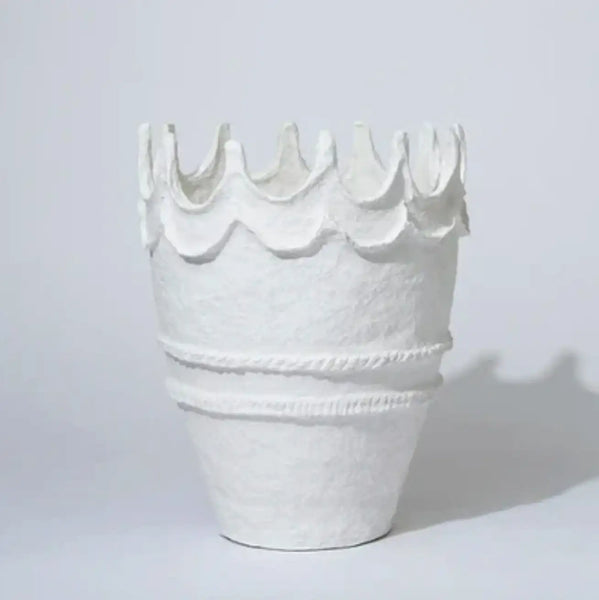 Cotton Mache Crown Vessel XL - Moonlight