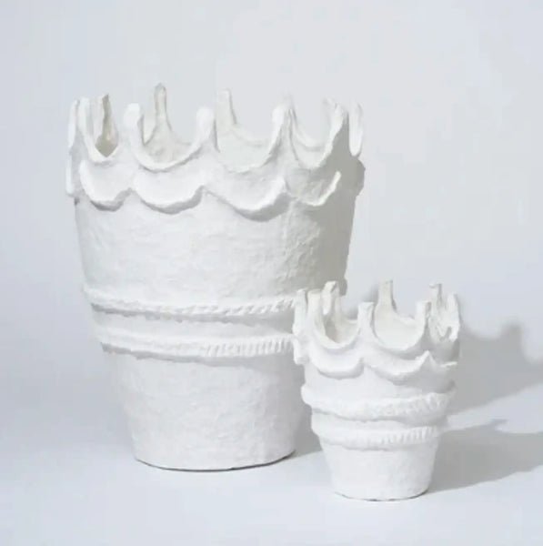 Cotton Mache Crown Vessel XL - Moonlight