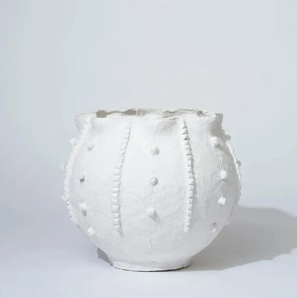 Cotton Mache Pobble Vessel - Moonlight