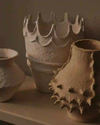 Thumbnail for Cotton Mache Seedpod Vessel - Honey