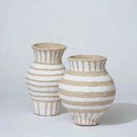 Thumbnail for Cotton Mache Tall Vessel - Honey Stripe
