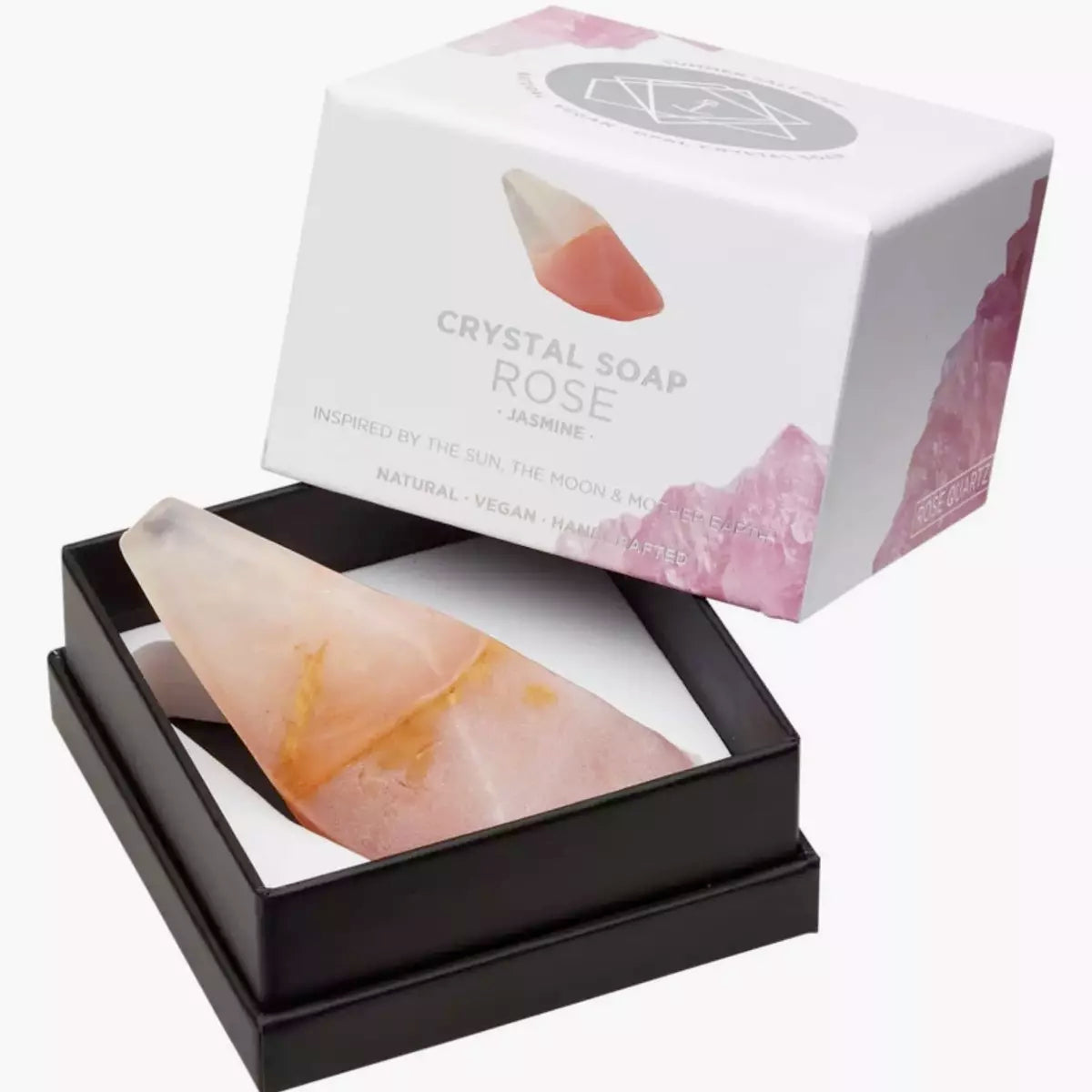 Summer Salt Body's Crystal Soap - ROSE QUARTZ - Jasmine in a Box, perfect for self-love and healing.