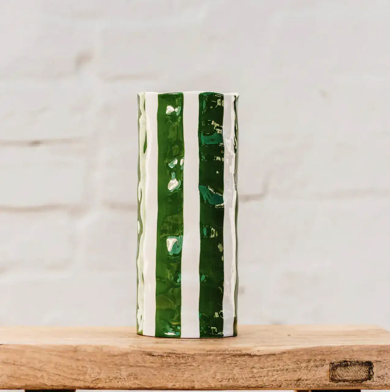 Vase - Dark Green Stripe