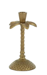 Thumbnail for A Coast to Coast Alajuela Metal Candleholder with a palm tree on it.
