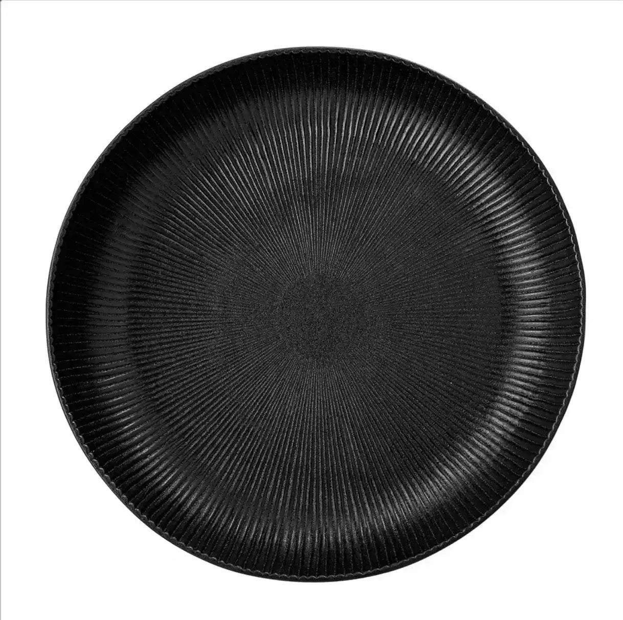 A black Neri Serving Bowl - Large on a white background, from French Bazaar.
