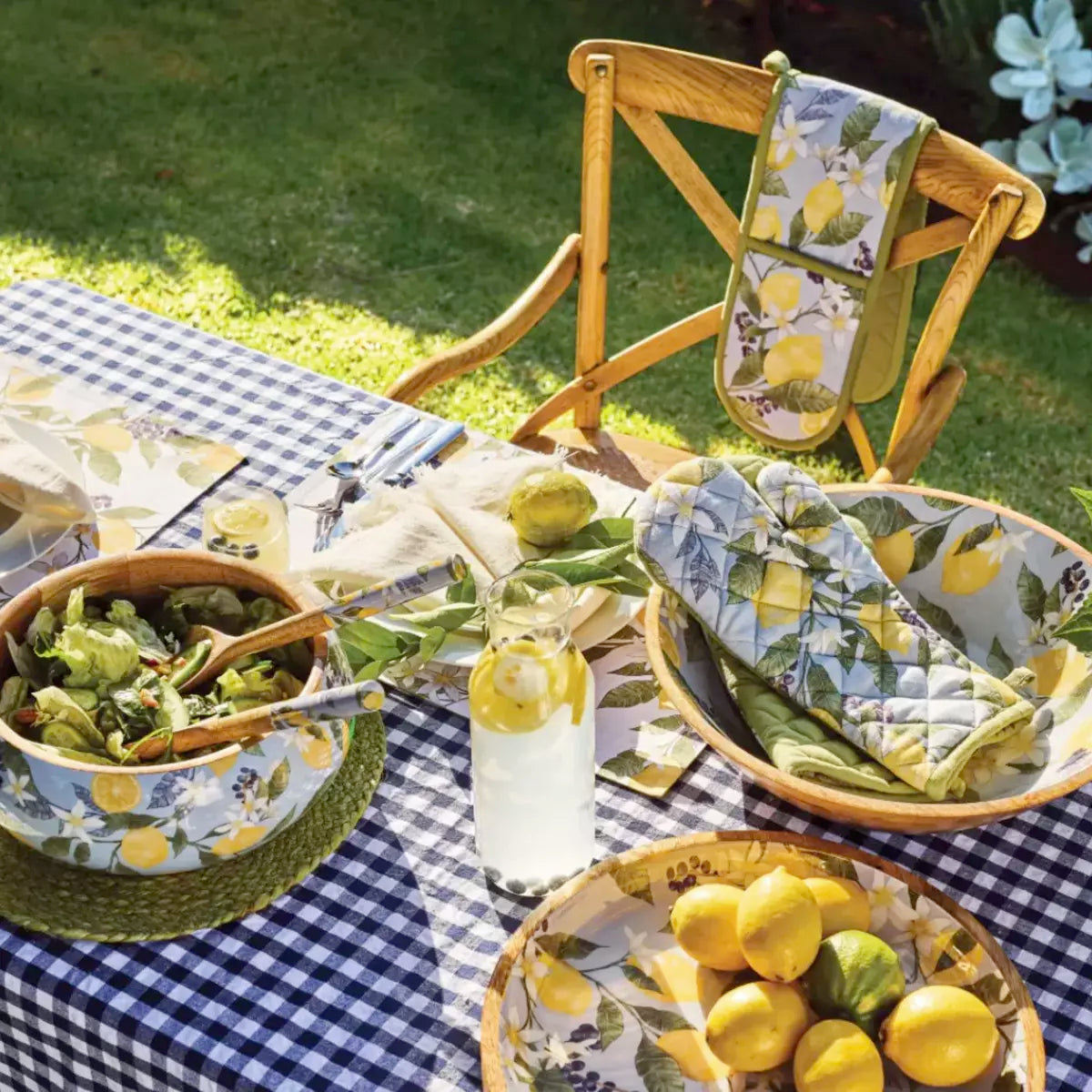 A tablecloth with a Lemon Salad Bowl print by j.elliot.