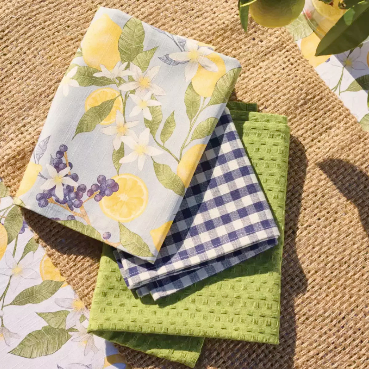 Lemon Tea Towel - 3 Pack made of cotton fabric by j.elliot.