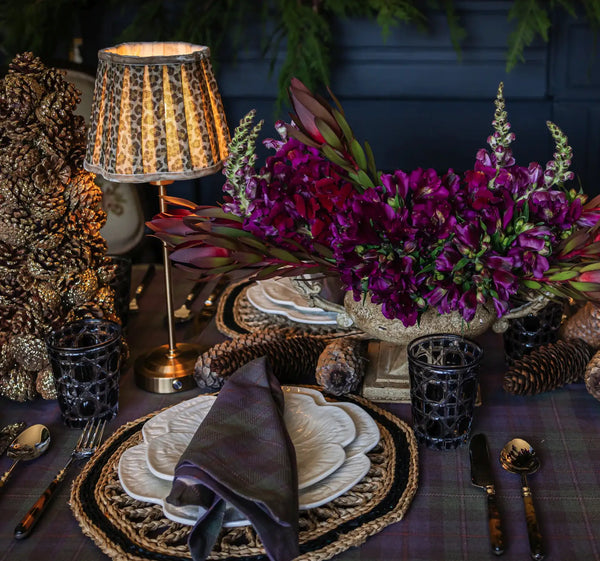Table Lamp USB - Leopard Scallop Shade & Gold Base