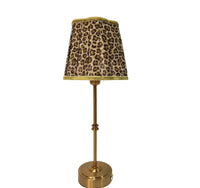 Thumbnail for Table Lamp USB - Leopard Scallop Shade & Gold Base