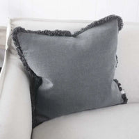 Thumbnail for Luca® Boho Linen Cushion - Slate