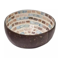 Thumbnail for A Nacre Dashed Coconut Bowl adorned with a stunning mosaic pattern created from Nacre, also known as Mother of Pearl. (Brand: j.elliot)