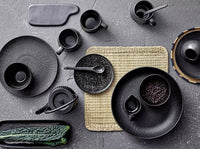 Thumbnail for A set of Neri Serving Bowl - Large black plates and bowls on a table by French Bazaar.