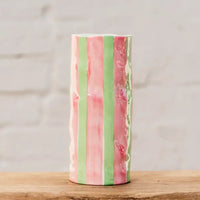 Thumbnail for Vase - Pink and Green Stripe