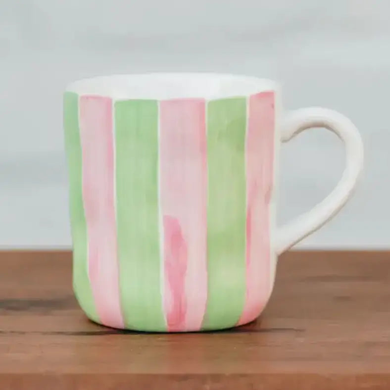 Mug - Pink and Mint Stripe