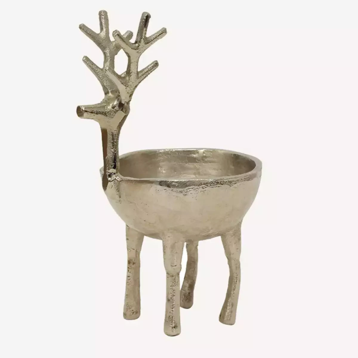 A French Country Collections Reindeer Sweets Bowl - Silver - Large.