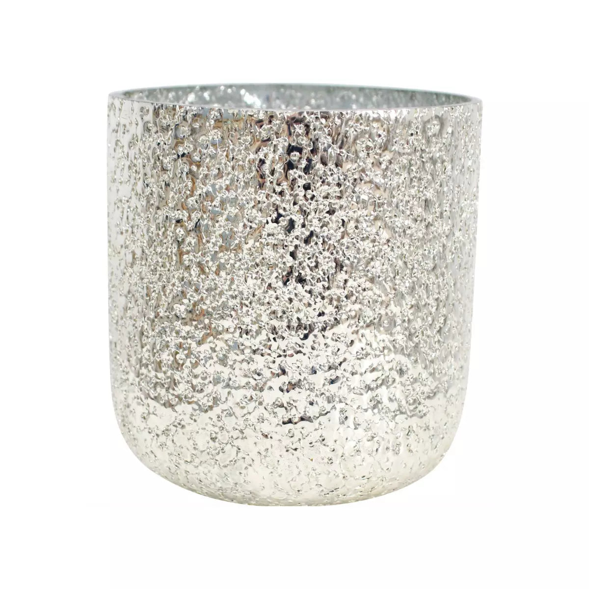 A Candle Holder - Gold Shimmer by LaVida glistening on a white background.
