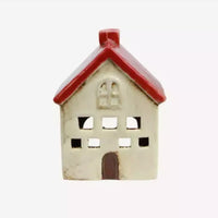 Thumbnail for A charming French Country Collections Christmas Village Villa, perfect as a Tea Light Holder, sitting on a pristine white background.