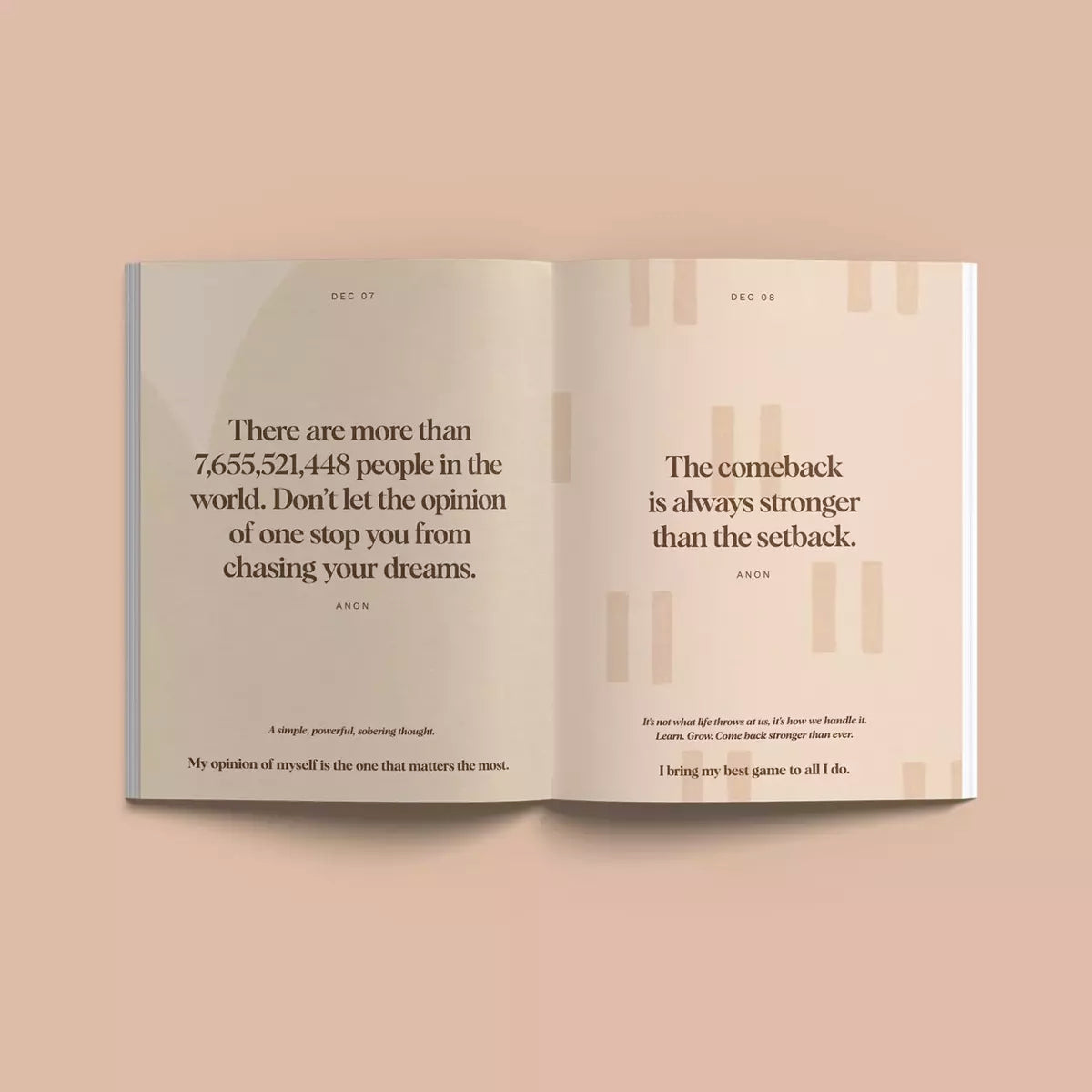 An open book with Daily Mantras to Ignite Your Purpose Second Edition quote from Collective Hub.