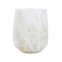 Thumbnail for A Candle Holder - White Tiger glass with a pattern on it, perfect for home decor. (Brand: LaVida)